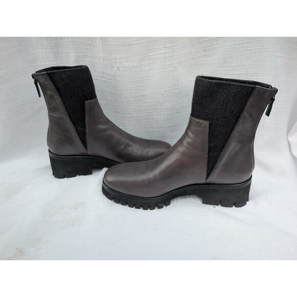 Homer's Women's Kelly Asphalt Leather Ankle Boots Sz 39 US 9 Poncho Asphalt - Picture 4 of 9
